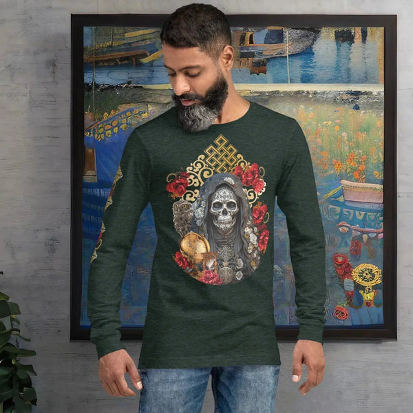 "Santa Muerte Negra symbol on Santa Muerte Negra Long Sleeve Shirt"